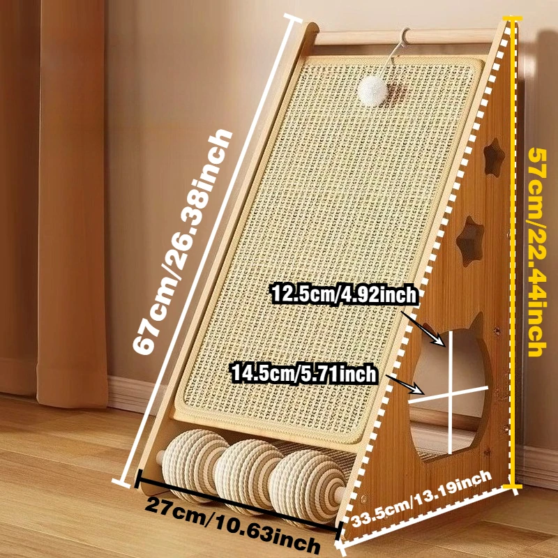 New Vertical Sisal Cat Scratching Board Wear-resistant Cat Toy Ideal Gift for Cats Suitable for All Cats Reinforced Structure