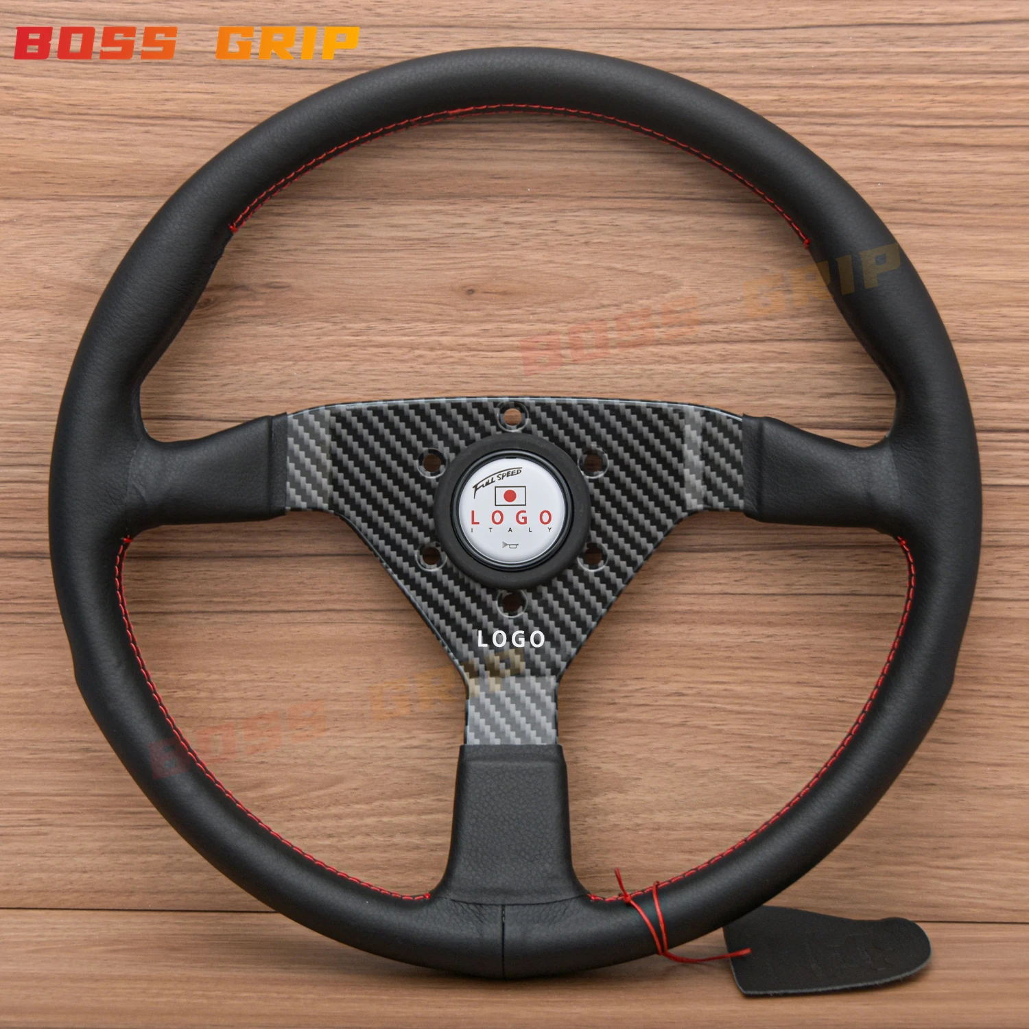 JDM 14Inch Sim Racing Montecarlo Sport Steering Wheel Universal Leather Gaming Steering Wheel