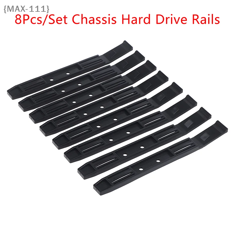 【F2-MAX111】4 Pairs Black Chassis Hard Drive Mounting Desktop Hard Disk Bracket Computer Cooler Mounting Rail HDD Shelf Slider