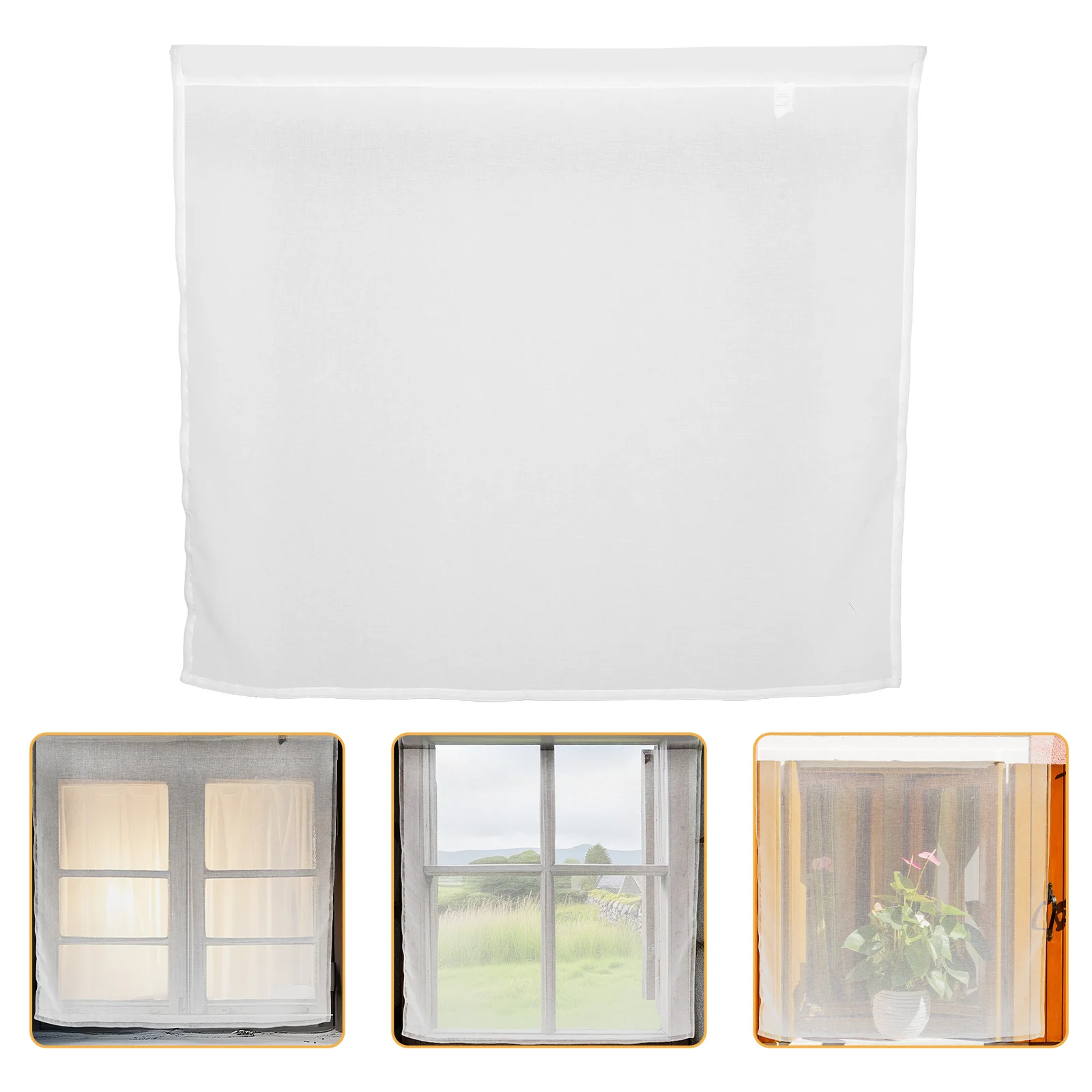 

White Sheer Curtains Short Privacy Light Filtering Drapes Farmhouse Window Sheer Curtains for Living Room Bedroom Kitchen