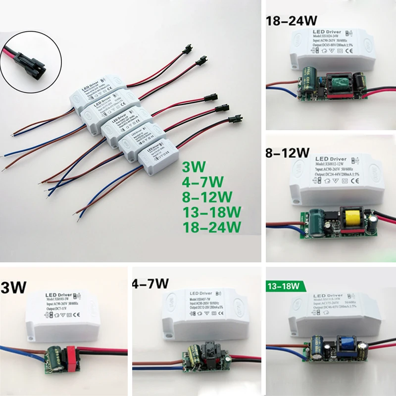 LED Driver Lighting Transformer AC90~265V 3~24W  Driver Power Supply Adapter Transformer Power Supply Adapter For  Lights