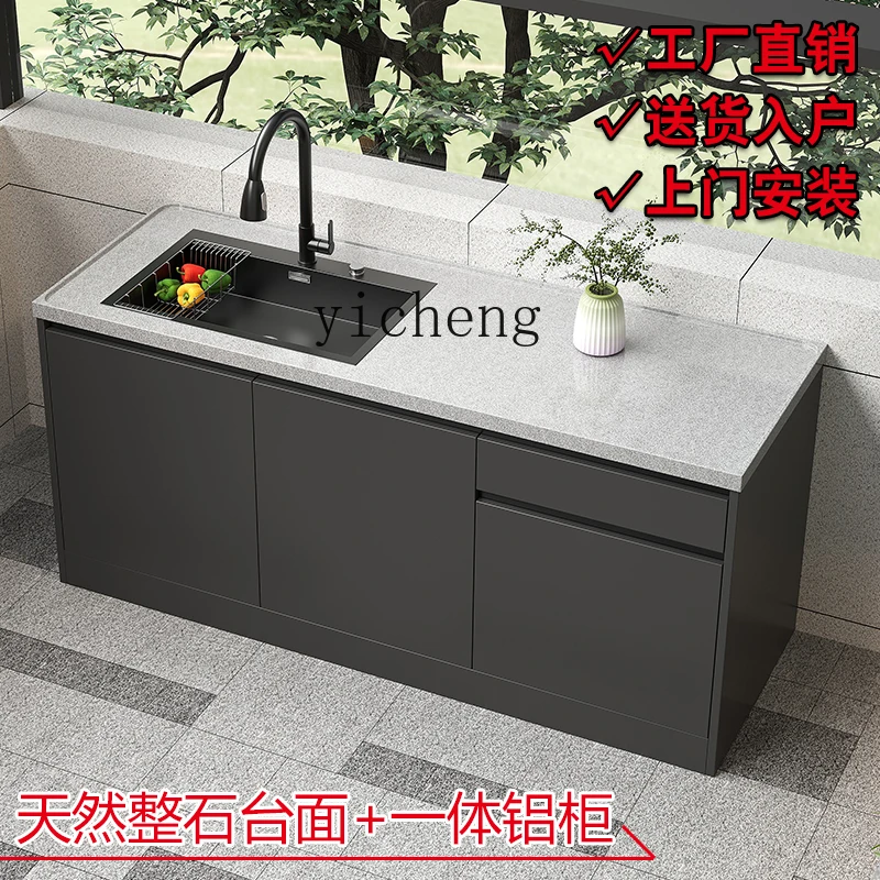 YFY  BBQ Table Rough Stone Washbasin Pool Water Garden Outdoor Console Outdoor Kitchen Cooking