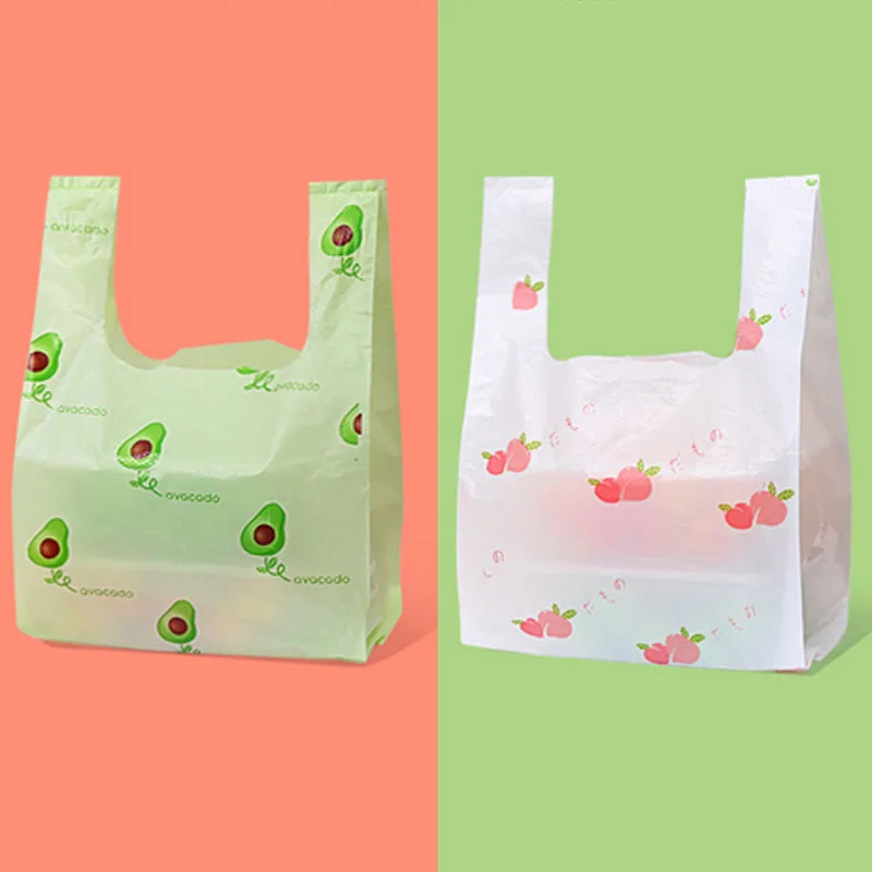 50 300Pcs Avocado Pineapple Strawberry Fresh Fruit Takeaway Packing Bag Plastic Bag Supermarket Shopping Bag