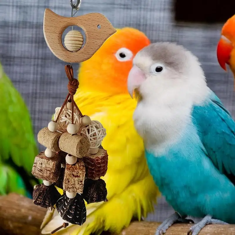 Bird Toys For Conures Chewing Bird Chew Wooden Toys Natural Bird Cage Accessories For Cockatoos Parakeet Cockatiel Sun Conure