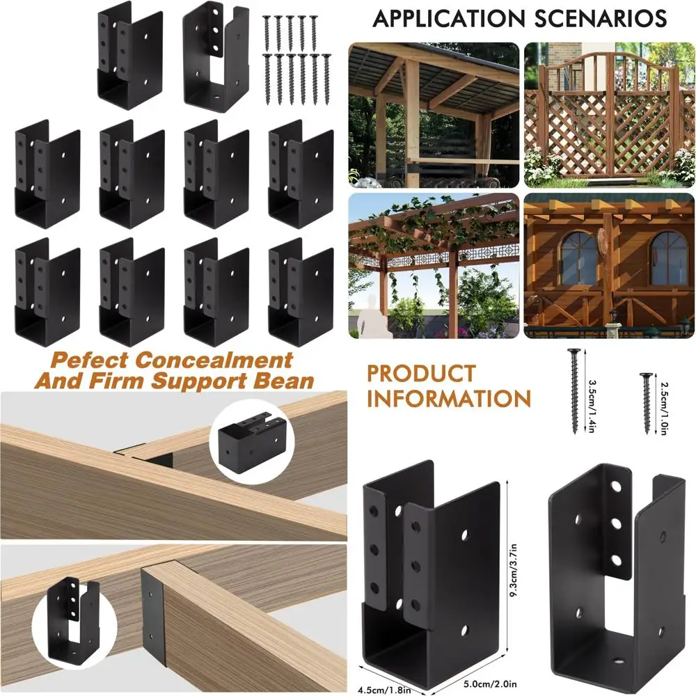 

Concealed Joist Hangers for Outdoor Use - 30 Pack 2x4 Trim Hangers with Screws for Beams, Swings, Handrails, Fences