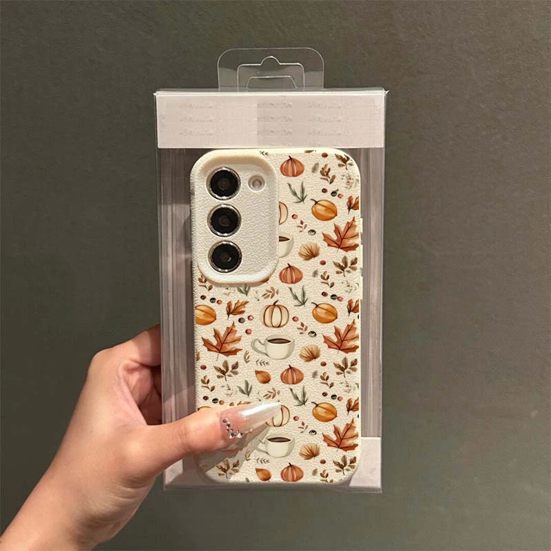 Autumn Pumpkin Coffee Illustration Case For Samsung A56 Cases Galaxy A16 A36 A26 A55 A54 A53 S25 Ultra S24 FE S23 Plus S22 Cover view 2