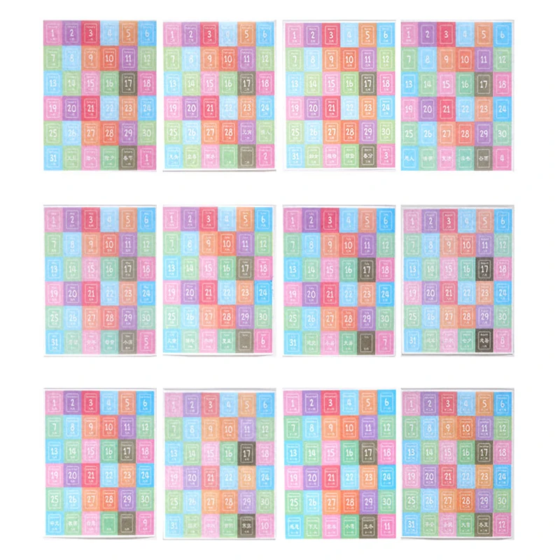 1Set 365 Days Stickers Payment Stick Account Notebook Sticker Full Year Calendar Sticker Index Tabs Reminder Stickers Student De