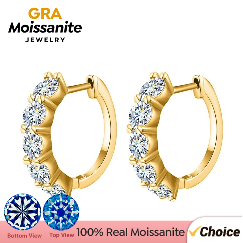 

GRA 1.5ct Real Certified Moissanite Diamond Anniversary Earrings for Women Gift 925 Sterling Silver Original Fine Luxury Jewelry