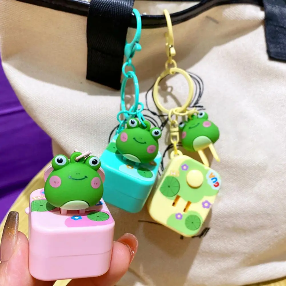 3d Keychain Cute Cartoon Frog Keychain with Sound Button Vibrant Color Portable Pendant Bag Decoration Fun 3d Shape Keyring