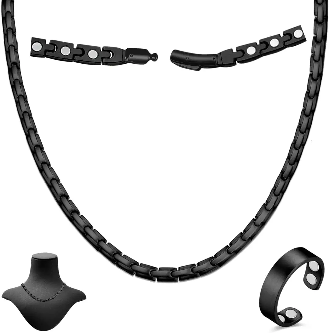 

Titanium Magnetic Necklace for Men & Women – Strong Stainless Steel Design with Adjustable Fit and Gift Box