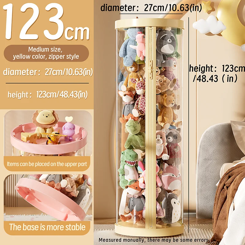 Transparante pop opbergdoos knuffel organisatie speelgoed opbergbuis DIY rits bakken kind kerstcadeau kinderspeelgoed organisator