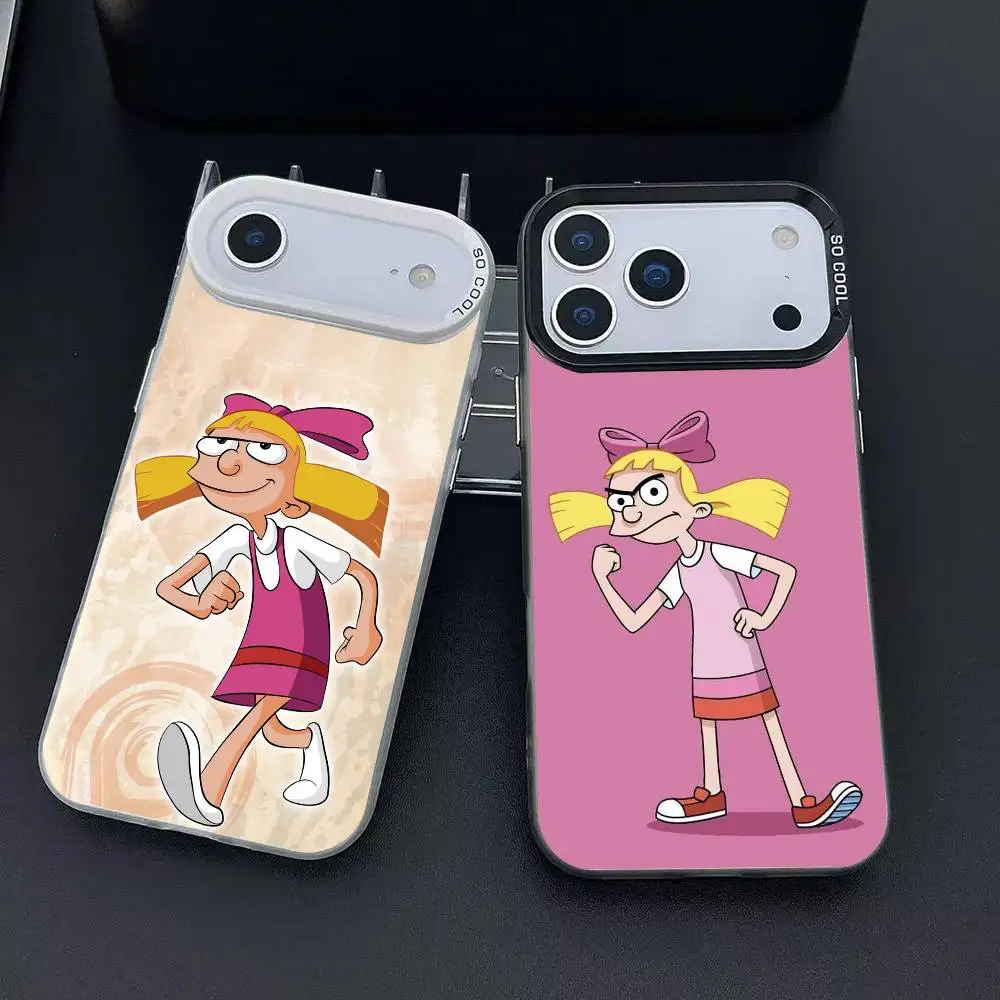 حافظة هاتف Hey Arnold Helga Bonito لهاتف آيفون 12 13 14 15 16 17Pro Max Plus غطاء هاتف مطلي