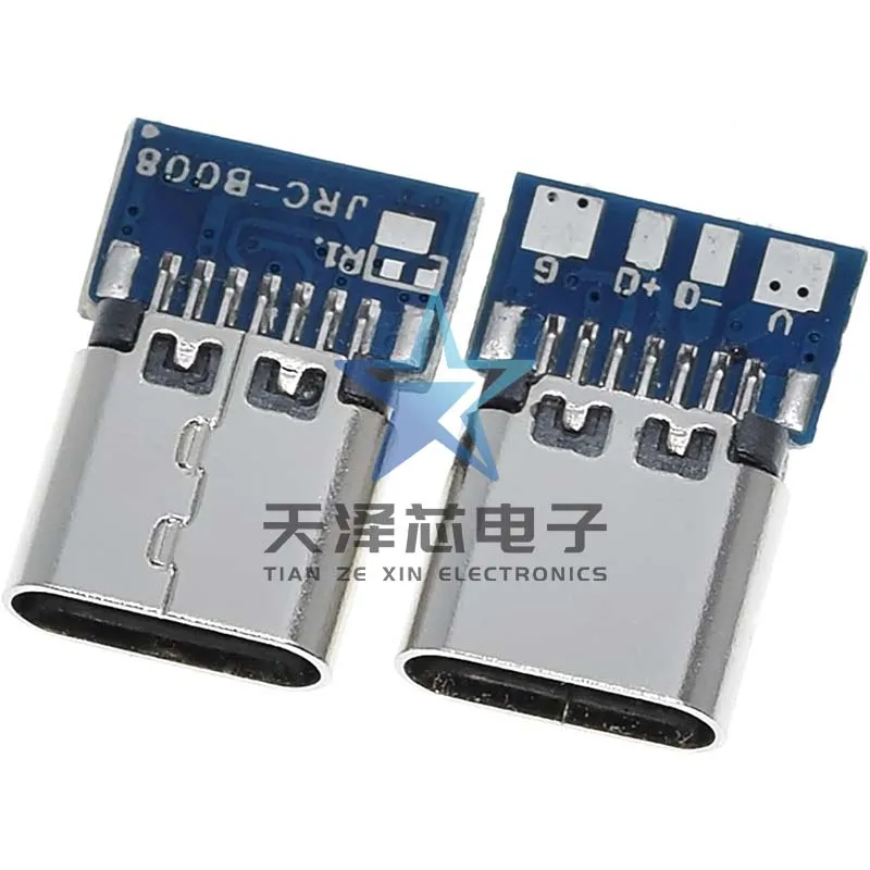 Double-Sided Forward and Reverse Plug Type-C Female Test Board Usb-3.1 Four Solder Joints with Pcb Board Female Connector