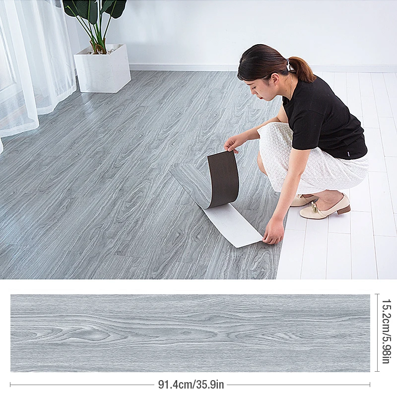 91x15cm 3D Sself-adhesive floor sticker Thicken Wood Grain Floor Wallpaper 3d Wall Sticker Waterproof room wear-resistant sticke