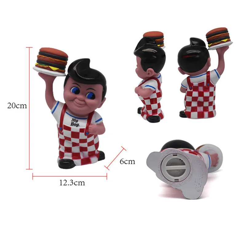 20cm cartoon big Croatia boy eat hamburger Action Figure doll kid PVC coin collection jar toy