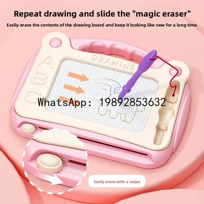 Grand planche à dessin pour enfants, tableau d'écriture magnétique coloré, jouet pour enfants en bas âge, garçons et filles, planche à gribouiller pour bébés