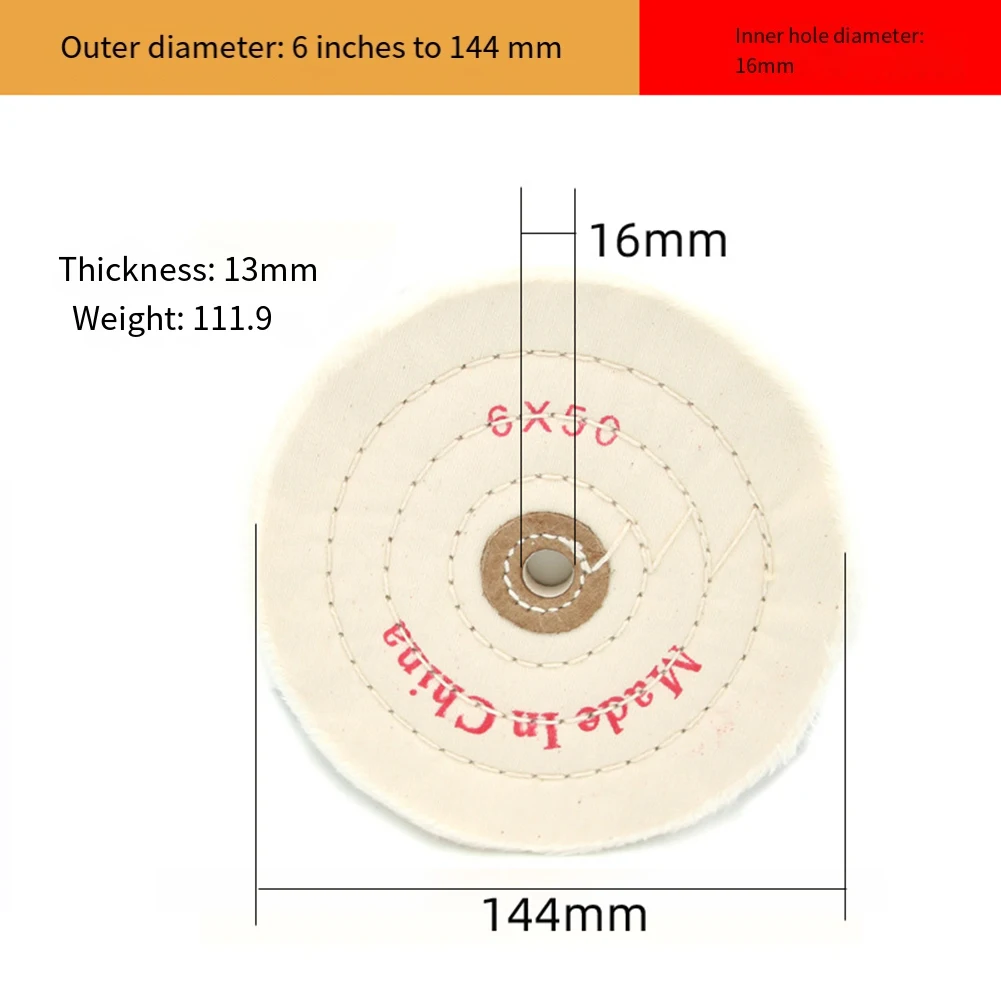 6'' Cloth Buffing Polishing Wheel Buffer Polish Jewelry Grinder Pad Handcraft Abrasive Tools Product Accessories