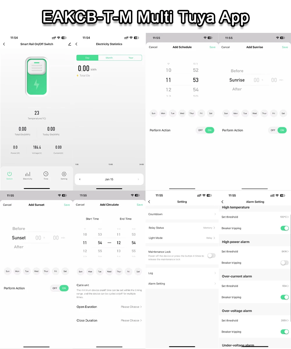 EARU Tuya EWeLink App Smart WiFi MCB Schutzschalter Strom Spannung kWh Energiemesser Schutzschalter Zeitrelais Fernbedienung – Detail 16