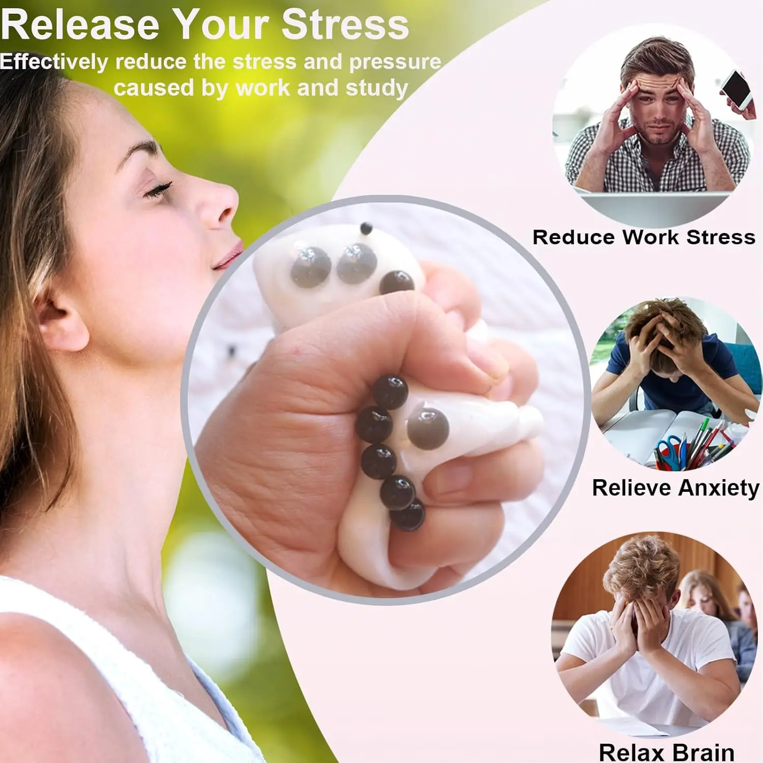 スクエア型の肌を引っ掻くようなスクイーズフィジェットトイ、ニキビを潰すような感覚玩具でストレス解消、大人向けのニキビを潰すようなスクイーズトイ