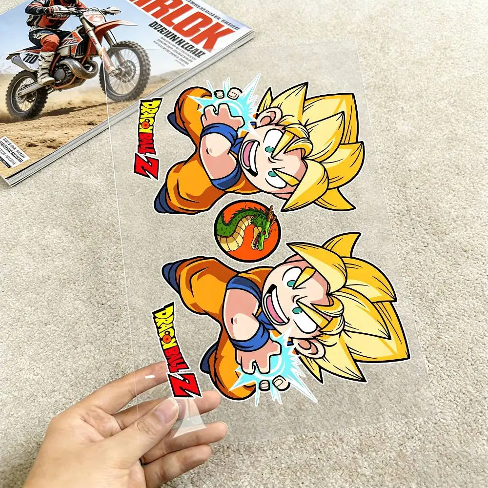 

Наклейки на мотоциклы Dragon Ball Super Saiyan Goku, Shenron, светоотражающие, с предупреждением о безопасности 3M, для использования в темноте, для шлемов для скутеров.