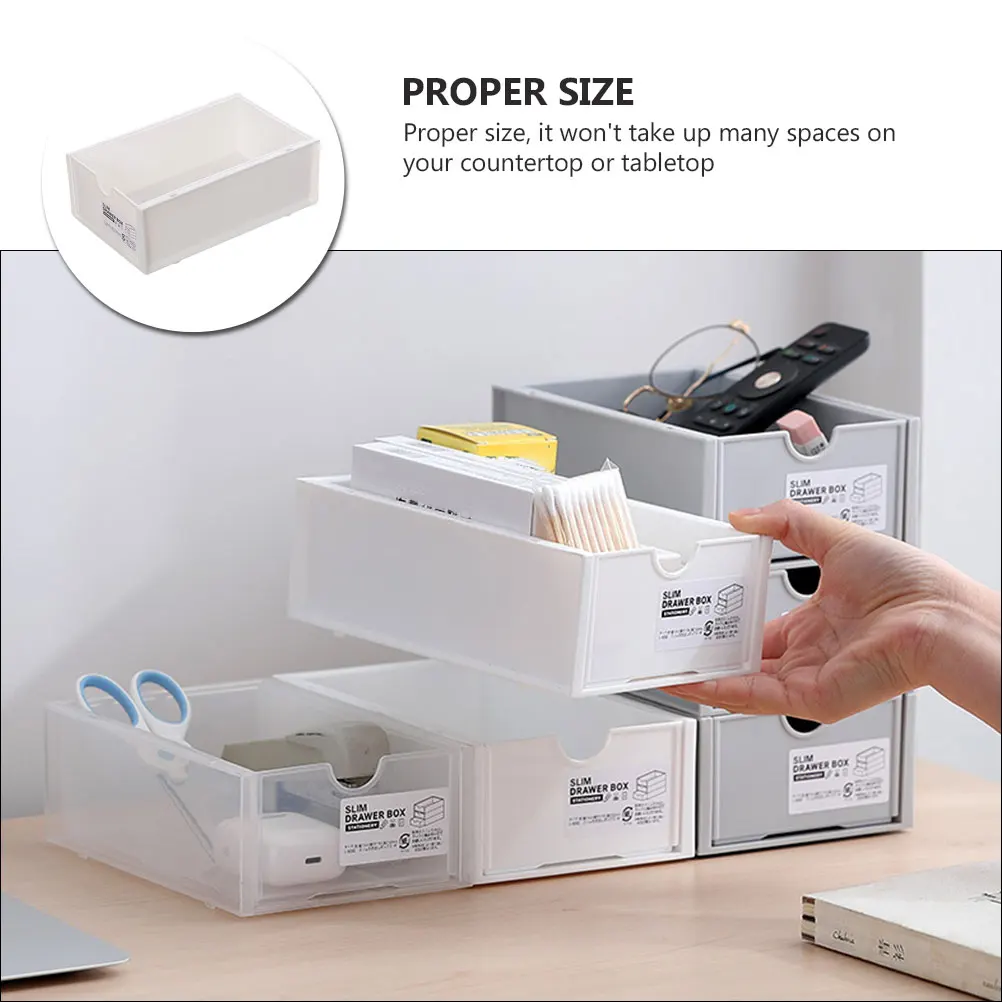 

1pc Multifunctional Drawer PP Storage Office Desk Holder Box Desktop Container for Pens Cosmetics Remote Home Office Use