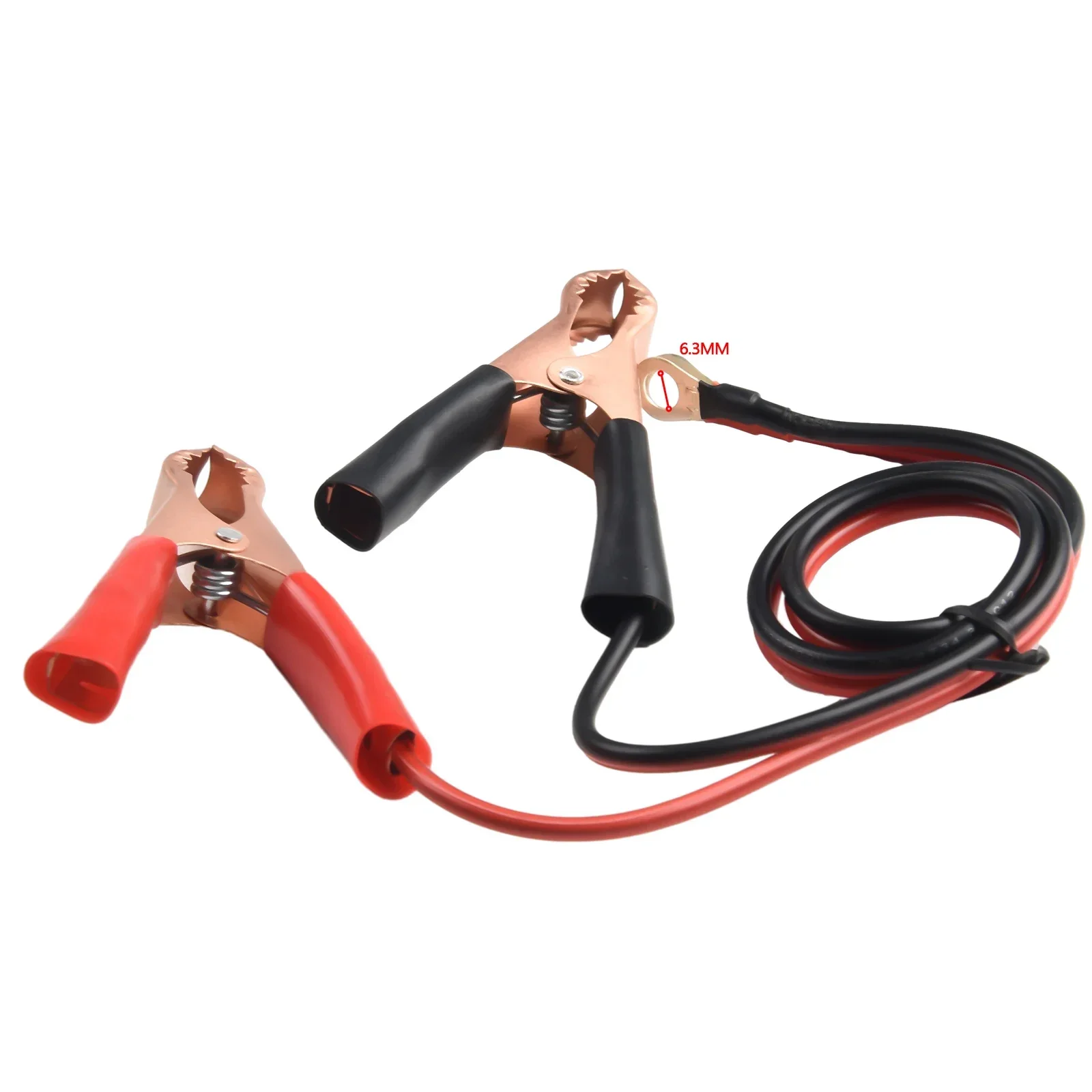 2Pcs Car 50AMP Battery Inverter Wire Power Transfer Cable Clip 6.3mm Ring Terminal  Anti-Leakage Battery Clamps