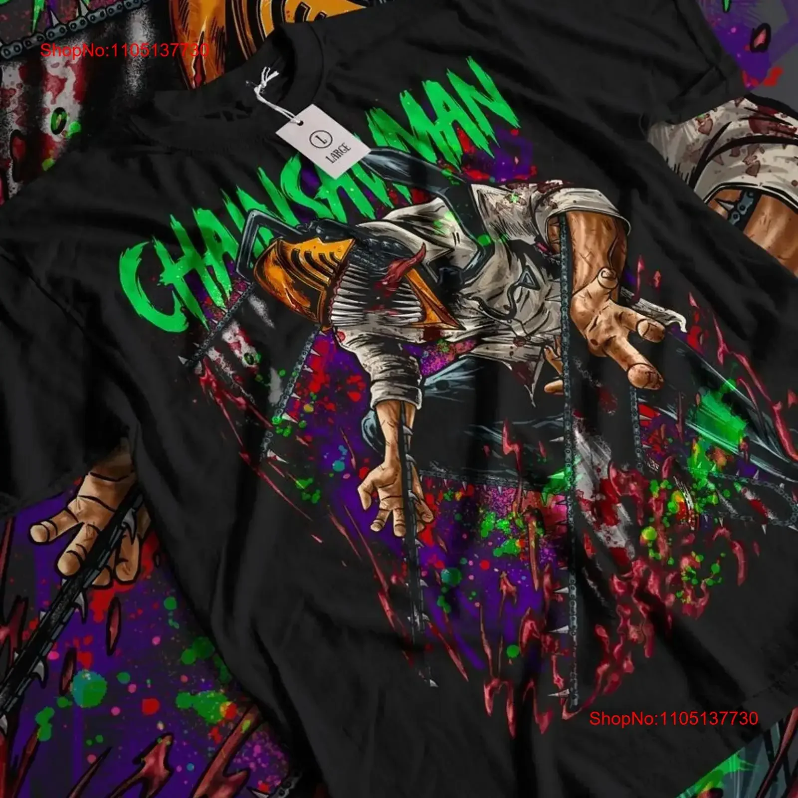 

Футболка с бензопилой, аниме CSM Denji Power, черная, все размеры, винтажная, растянутая, удобная, стильная, модная, уличная одежда