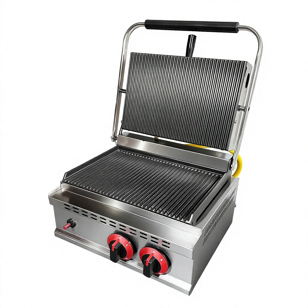 Heavy Duty Commercial Gas Cooking Plate for Restaurant Use, Flat Roasting Station for Panini Preparation