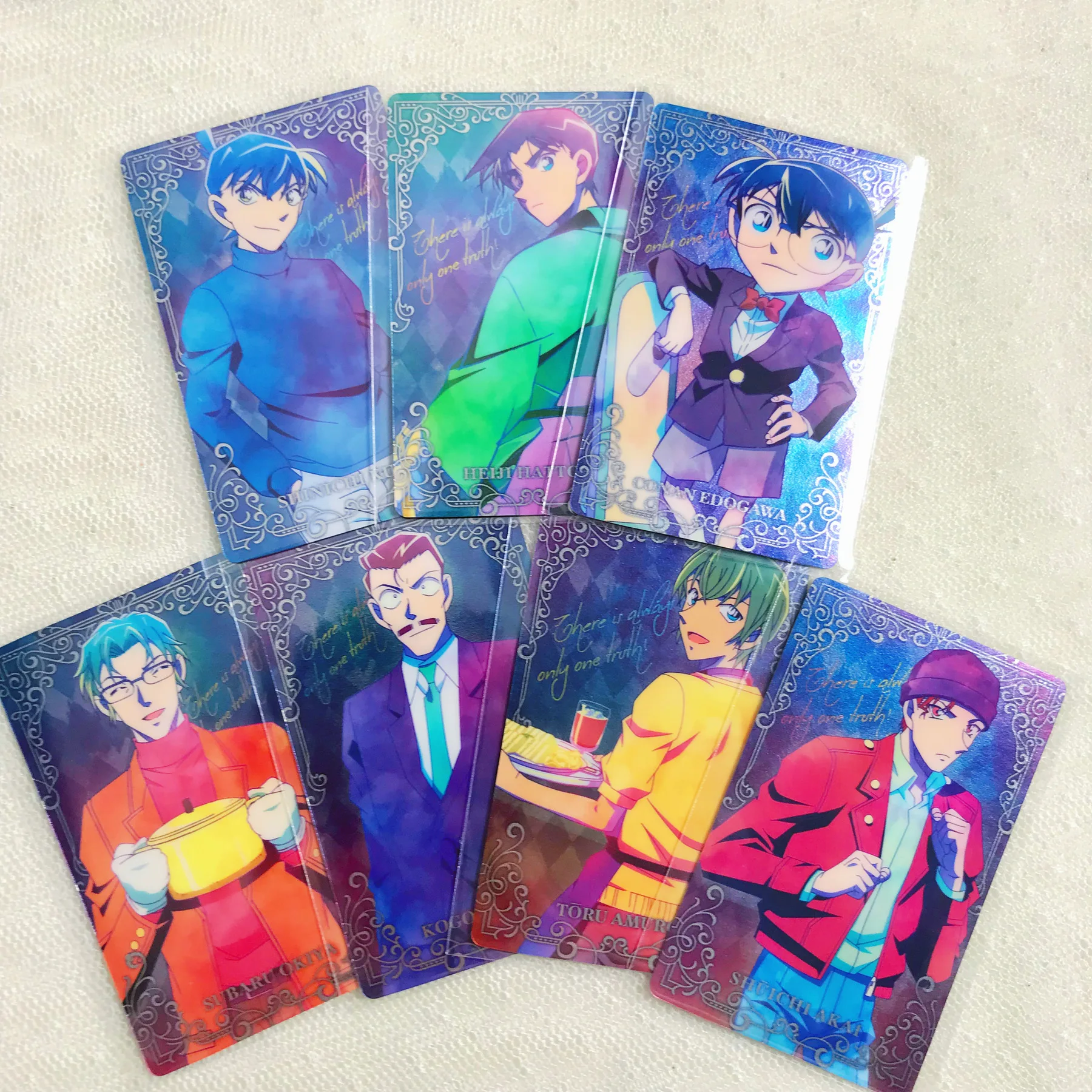 Anime Detective Conan Figure Flash Card Kudou Shinichi Akai Shūichi Photo Cards Cosplay Bookmark For Fan Collection Toys Gifts