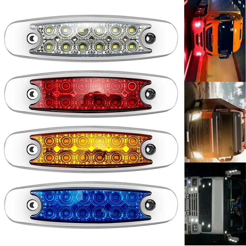 Luces LED laterales para camión, luces para remolque de camión, luces indicadoras LED para coche, luz trasera de advertencia de freno, accesorios para coche, 12V-24V