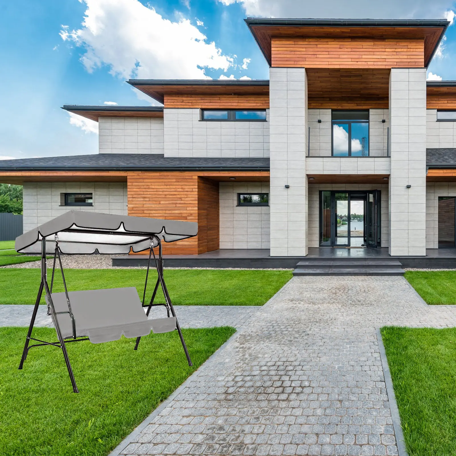 

Waterproof Swing Cover Heavy Duty Replacement Canopy for Outdoor Garden Swing Uv Weather Resistant Protection Dust Proof Roof