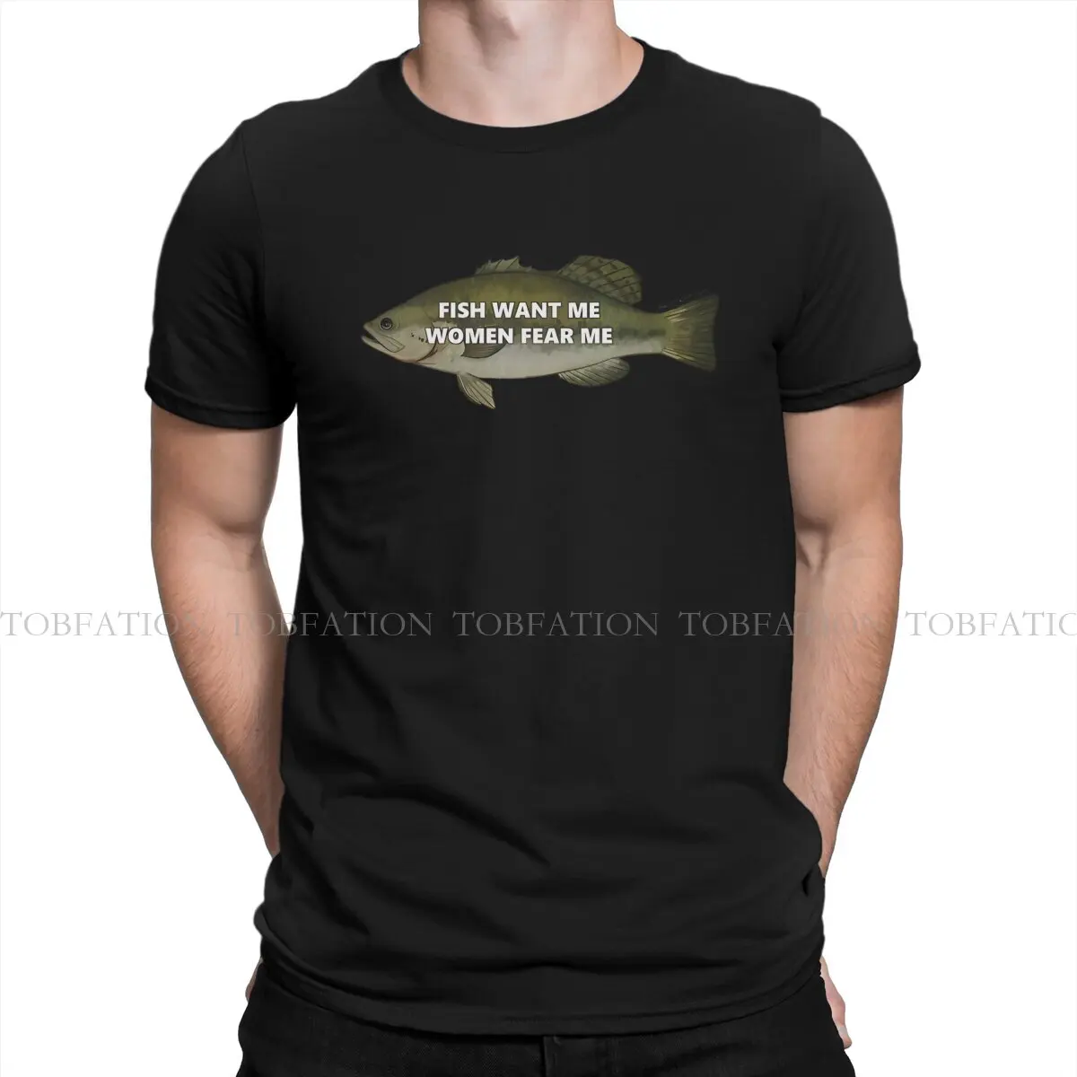 Fish Funny Fish Want Me Women Fear Me Tshirt Graphic Men Tops Vintage Homme Summer Clothes Cotton Harajuku T Shirt