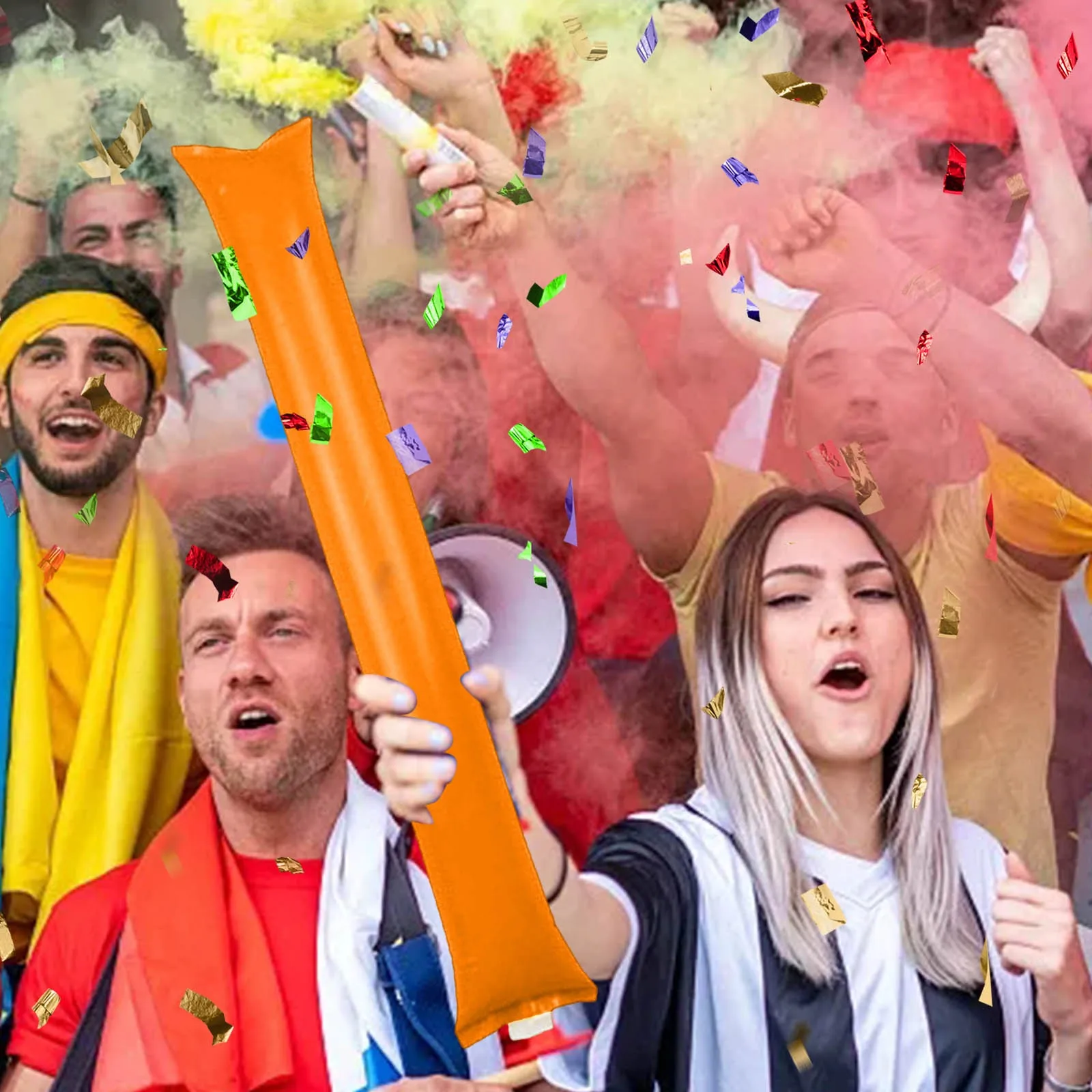 Plastic Inflatable Sticks For And Sports Events. Loud Cheerleading Sticks