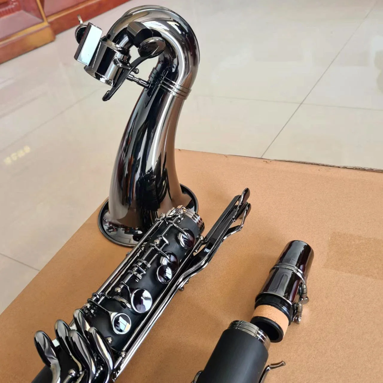 High quality professional level Hard rubber Low C bass clarinet musical instrument