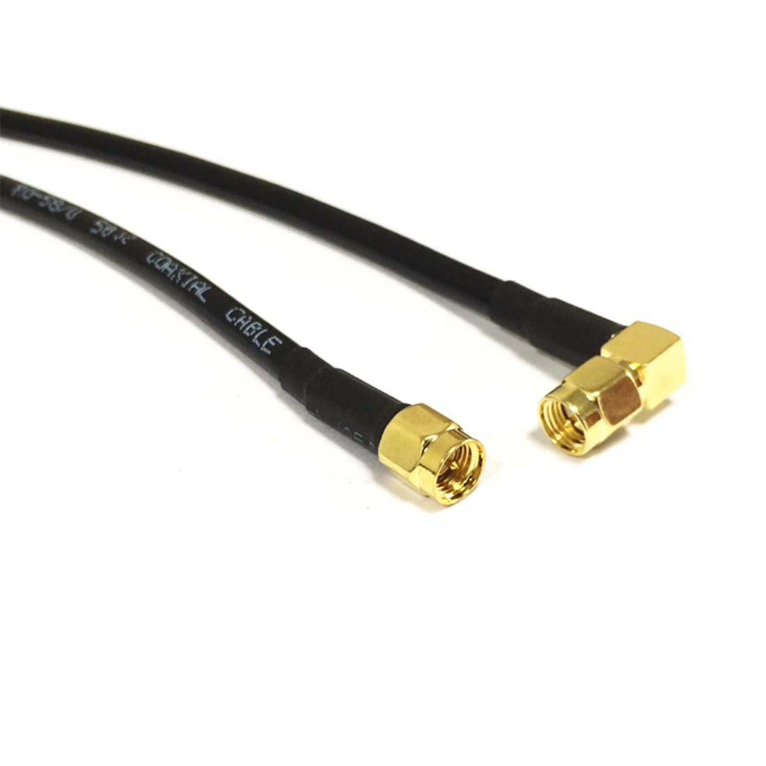 

1PC New SMA Male Straight To Plug Right Angle Jumper Cable Adapter RG58 Wholesale Fast Ship 50CM/100CM for WIFI