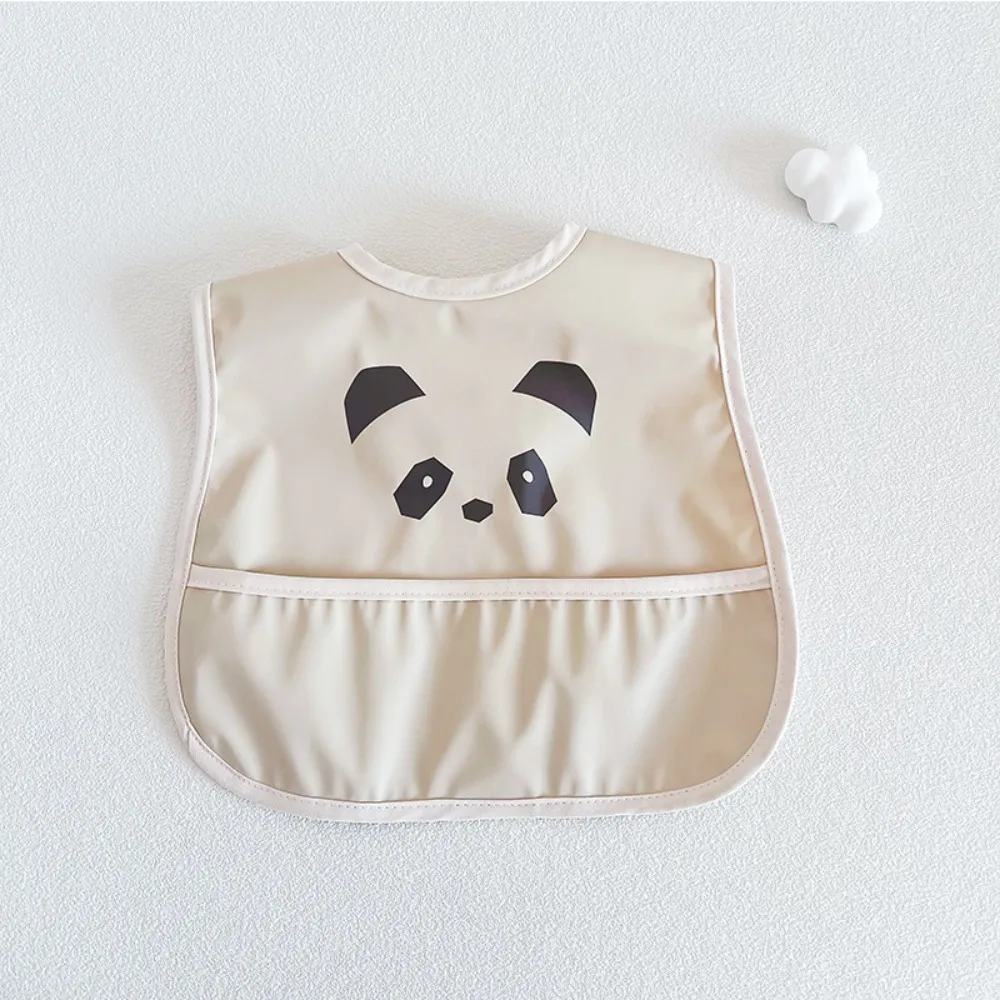 Cute Animal Pattern Baby Feeding Bib Cartoon Bear Baby Drooling Bibs Sleeveless EVA Saliva Towel Burp Apron 0-5 Years Old
