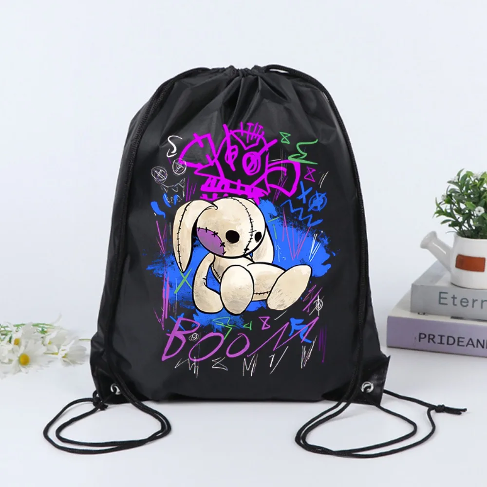 Arcane League of Legends Drawstring Backpack Adult Anime Fashion Gym Bag Children Cartoon Book Bag Casual Draw String Bags Gifts