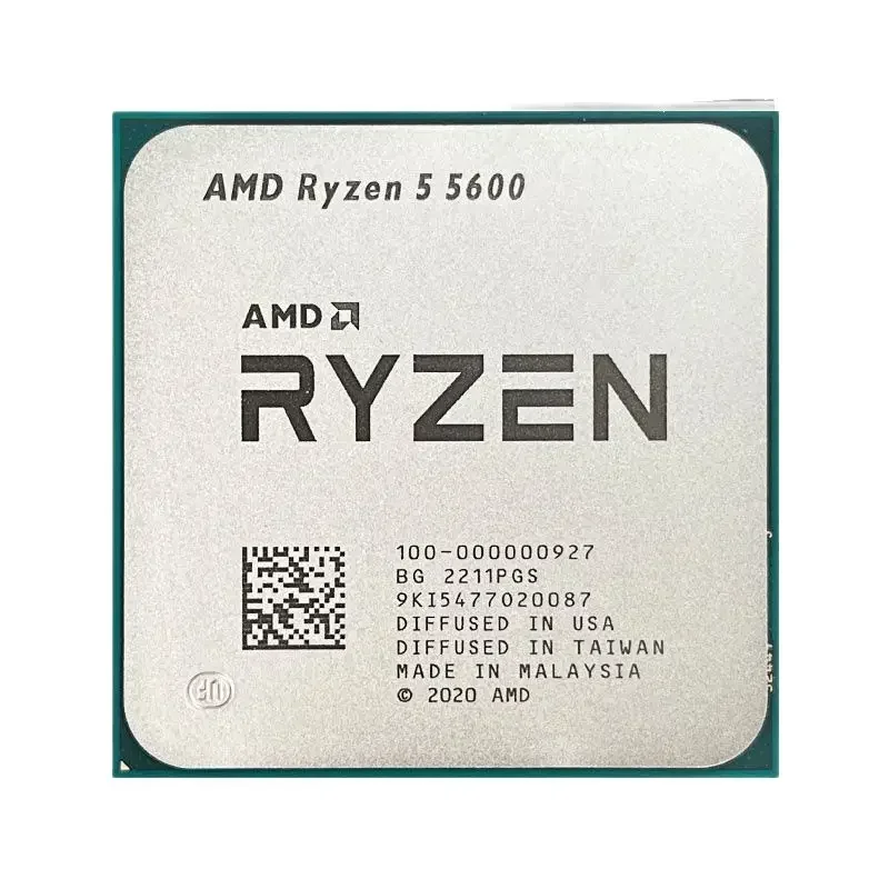 Ryzen 5 5600 R5 5600 3.5GHz 6‑Core 12‑Thread CPU 7NM L3 32M 100‑000000927 Socket AM4 Desktop Processor Without Cooler