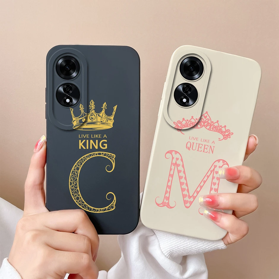 For Oppo A60 4G 6.67 case Luxury Crown Letter Pattern Shockproof Silicone TPU Phone Cover For OppoA60 4G CPH2631 Ultrathin Funda