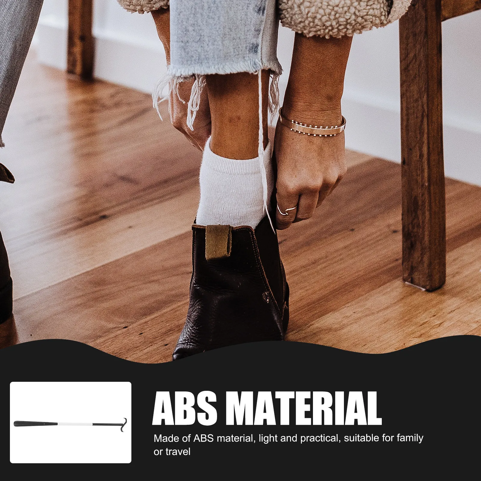 

Помощник для одевания для людей с ограниченными возможностями и пожилых людей: Удобный съемный шест-лопатка для обуви, помогает надевать рубашки, брюки, юбки, обувь, носки, способствует независимости.