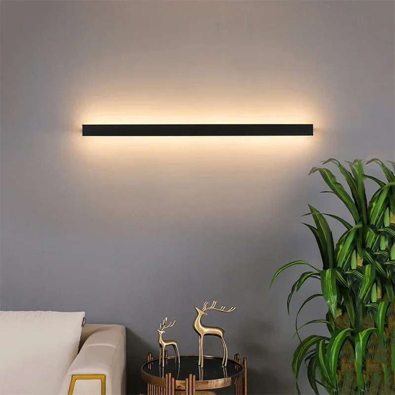 Imagem -03 - Lâmpada de Parede Led Interior Cima e Baixo Luminária Quarto Sala de Estar Sala de Estudo Preto Branco Luzes Decorativas Cabeceira 40 cm 60 cm 80 cm 100cm