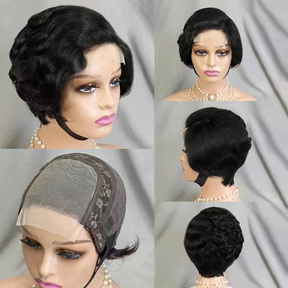 Kurze Echthaar Bob Perücke 4x4 Spitze Front Echthaar Perücken für Frauen Pixie Cut Perücke Echthaar Perruque Cheveux HD Spitze Remy Haar