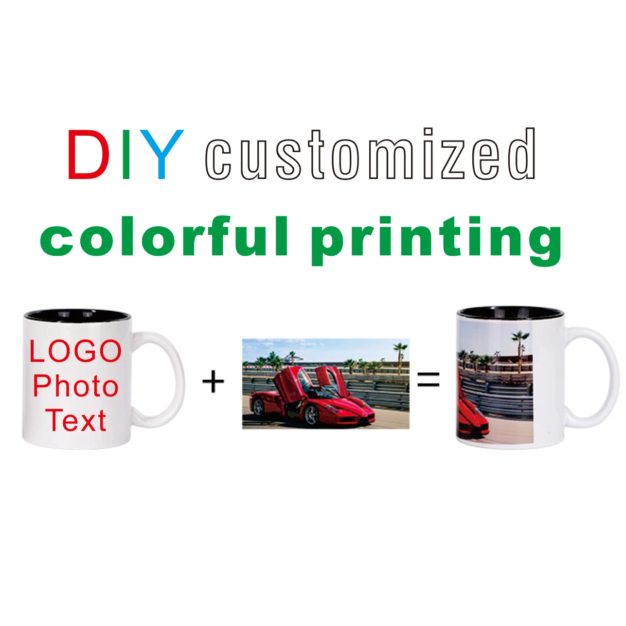 350ML Color Inside Ceramic Cup Mug DIY Print Photo Image Pattern LOGO Text Customize Gift Personalized Coffee Milk Tea Souvenir