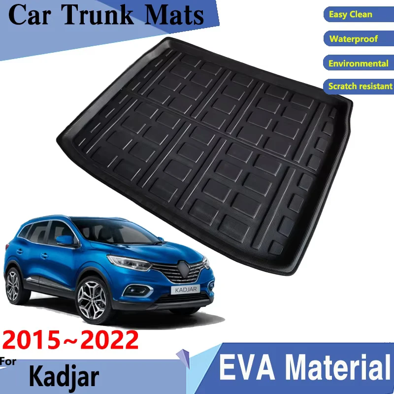 Car Trunk Mats For Renault Kadjar Accessories 2015~2022 Anti-Slip Dedicated Car Trunk Mat Trunk Rear Easy Clean Pads Accessories