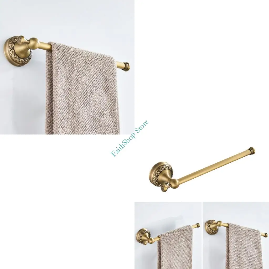 124E Rack toalla vintage Papel higiénico montada en pared Rollita papel cobre Toallas individuales Varilla riel