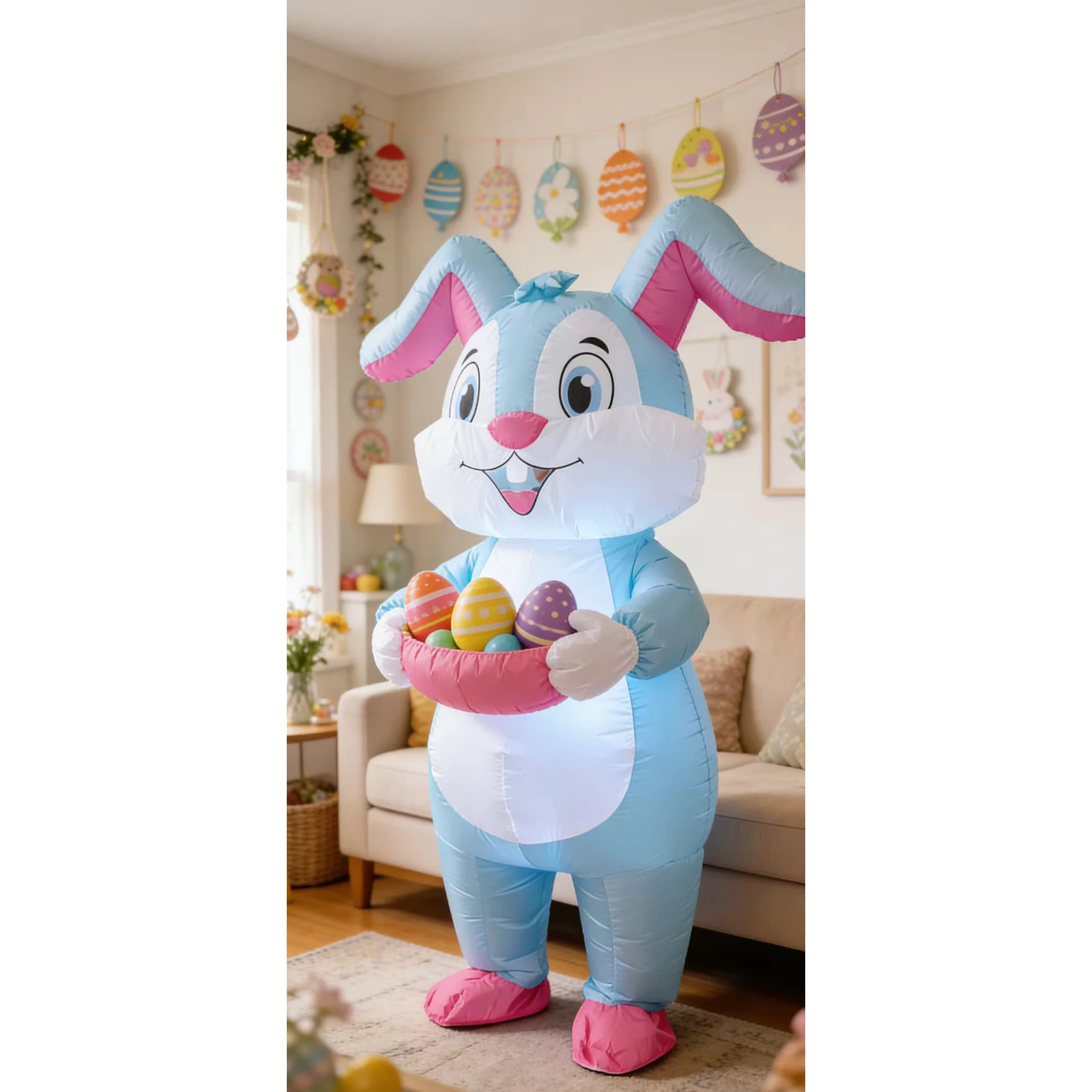 Easter Bunny Costume Easter Custom Rabbit Inflatable Costume Easter Blow Up Suit Rabbit Costume for Adults view 5