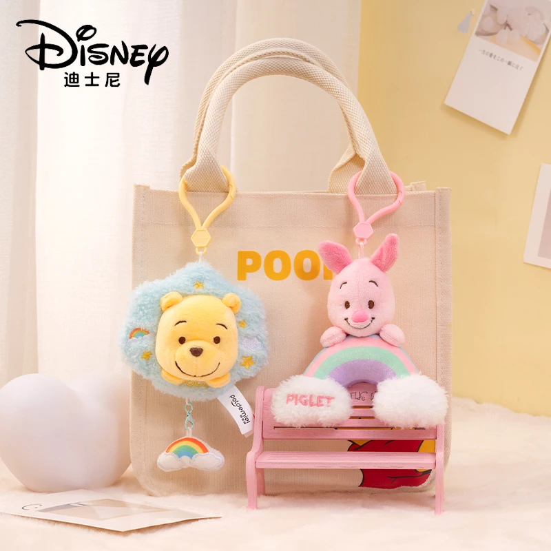 Disney Winnie the Pooh maialino peluche Anime Cartoon e simpatico portachiavi bambola giocattolo per bambini zaino ciondolo regalo di compleanno
