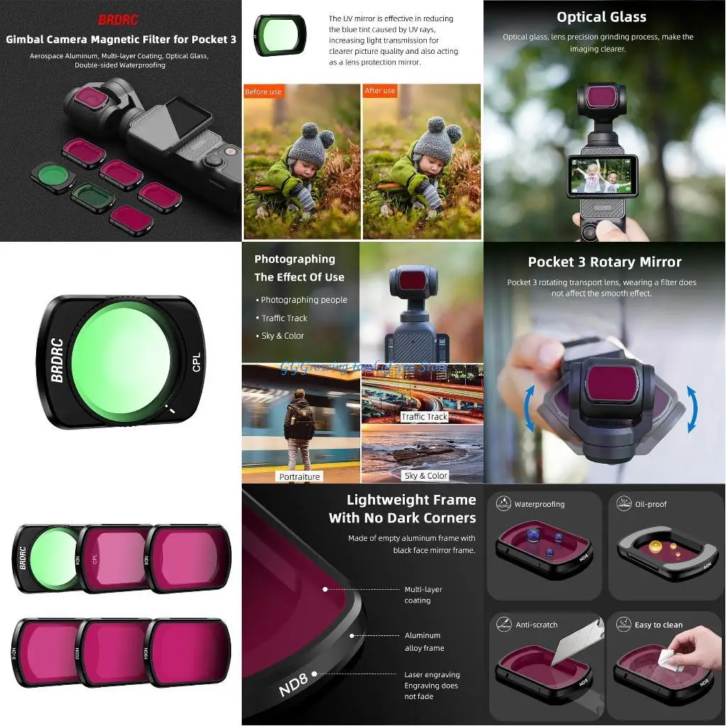 

H9EB ND Filter for Pocket 3 High Definition Optical Glass Lens Filter