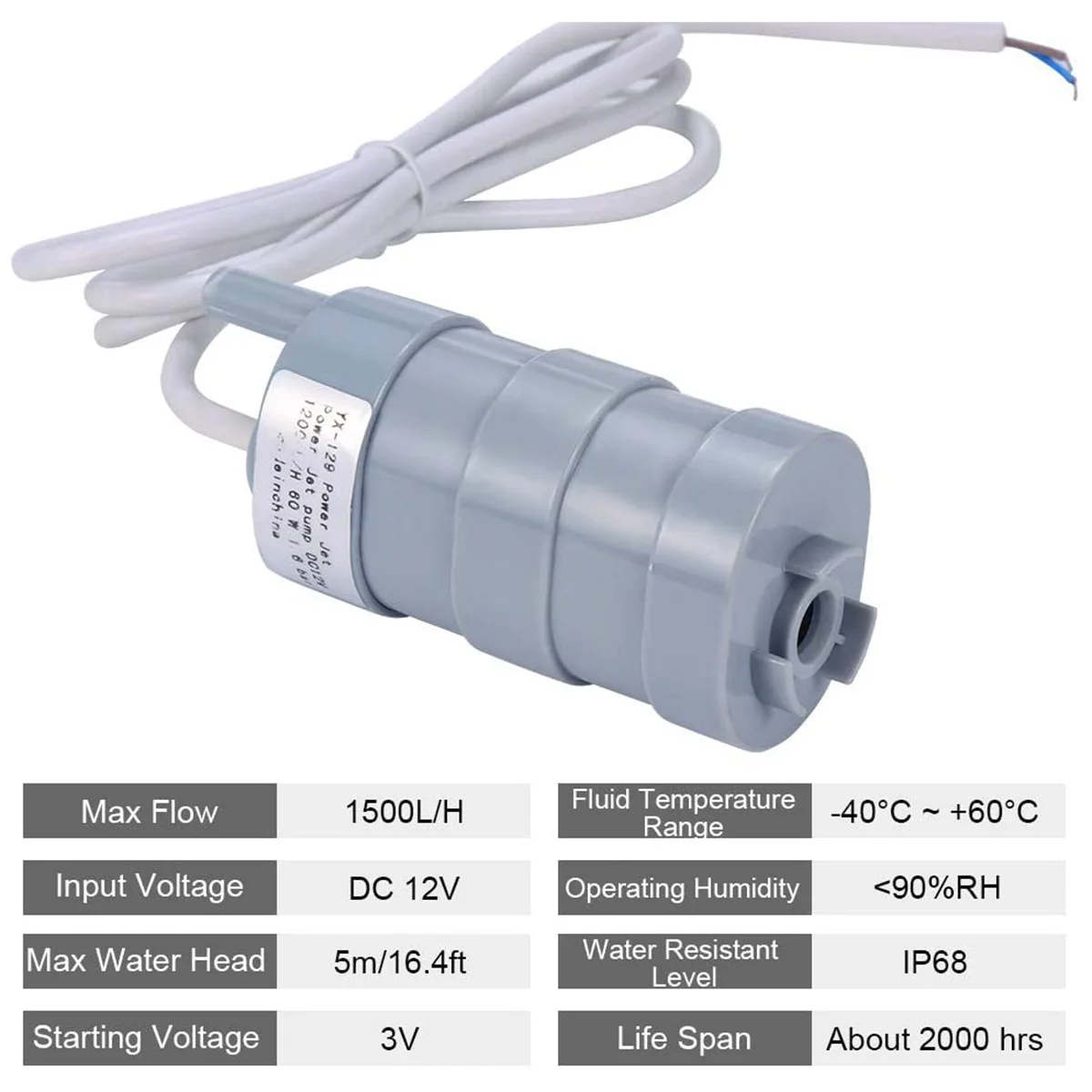 

D-C 12 В погружной водяной насос 1500 футов л/ч 3 в Пусковое напряжение IP68 водяной насос для жилого автодома насос с высоким потоком китов