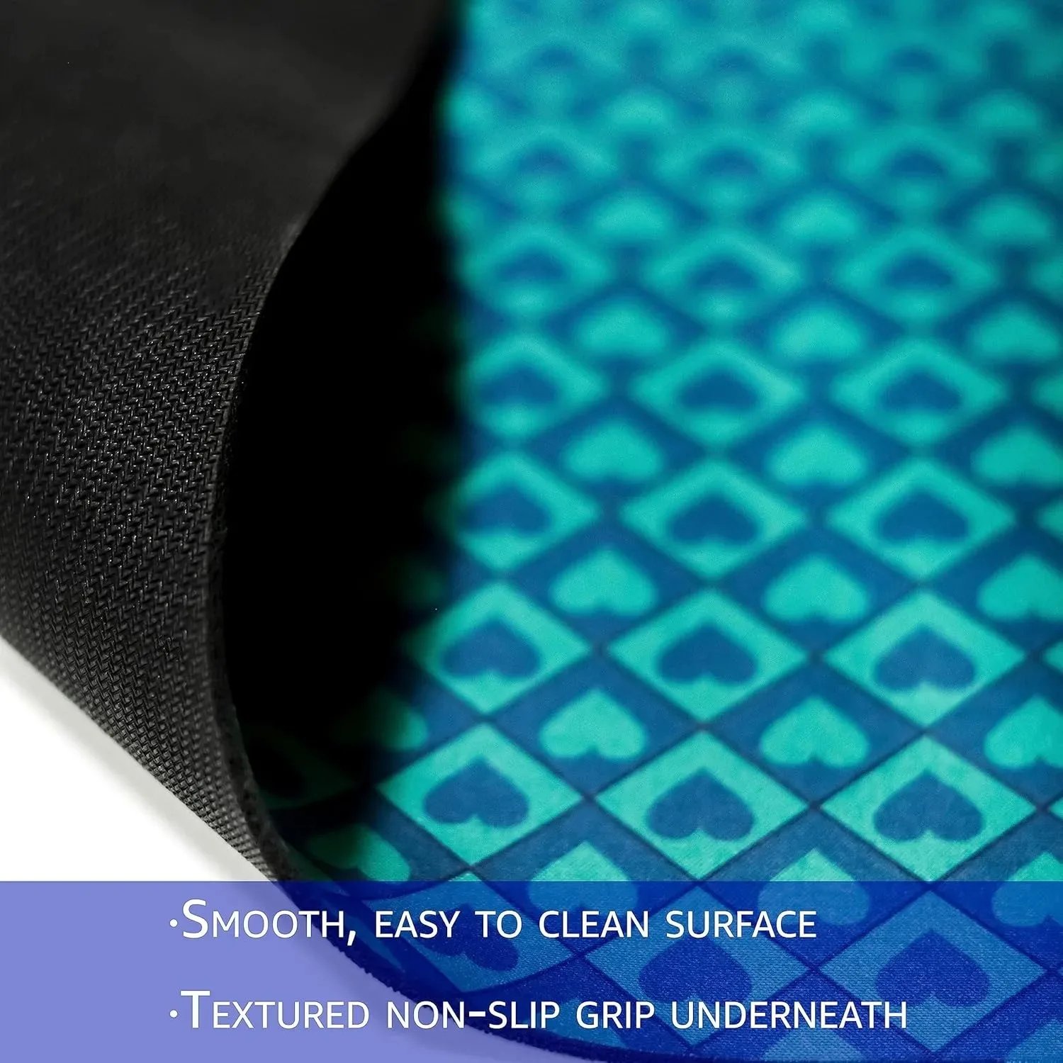 Alas Meja Poker Texas Hold 'em Biru 120X60Cm Alas Meja Poker Alas Meja Karet Anti Selip Besar Aksesori Hiburan